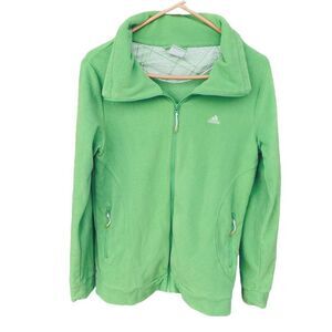 Adidas size M  bright Kelly green full zip fleece jacket.
